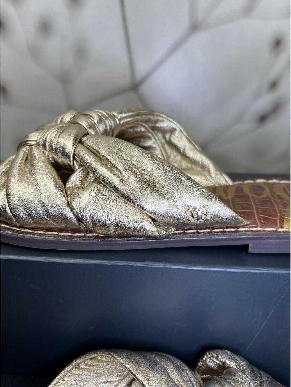 SAM EDELMAN Gold Leather Sandals Sizen8 - Picture 9 of 9